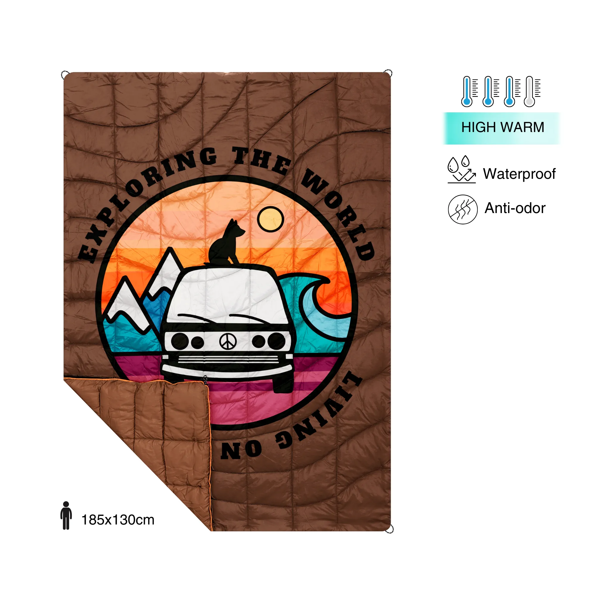 Individual Quilt Van Life Brown