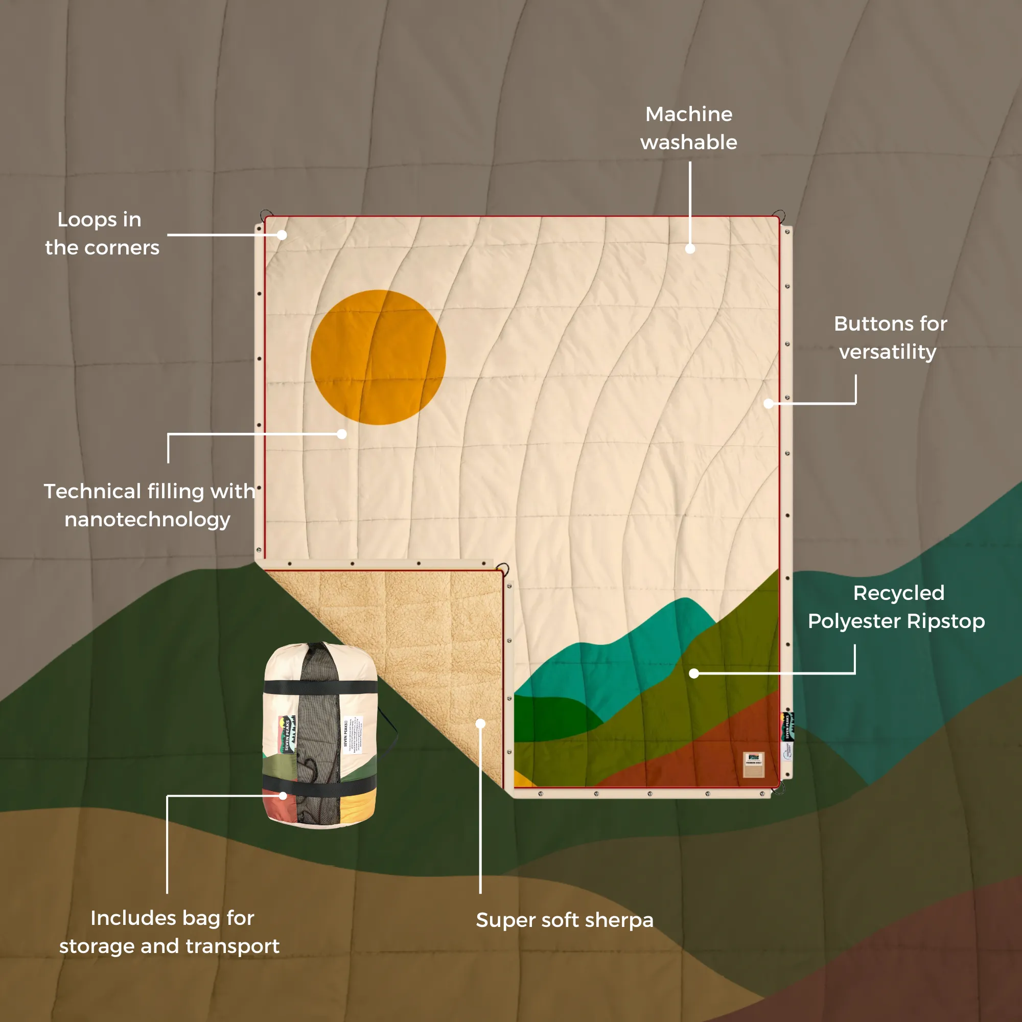 Double Sherpa Quilt XL Capadocia - Image 9