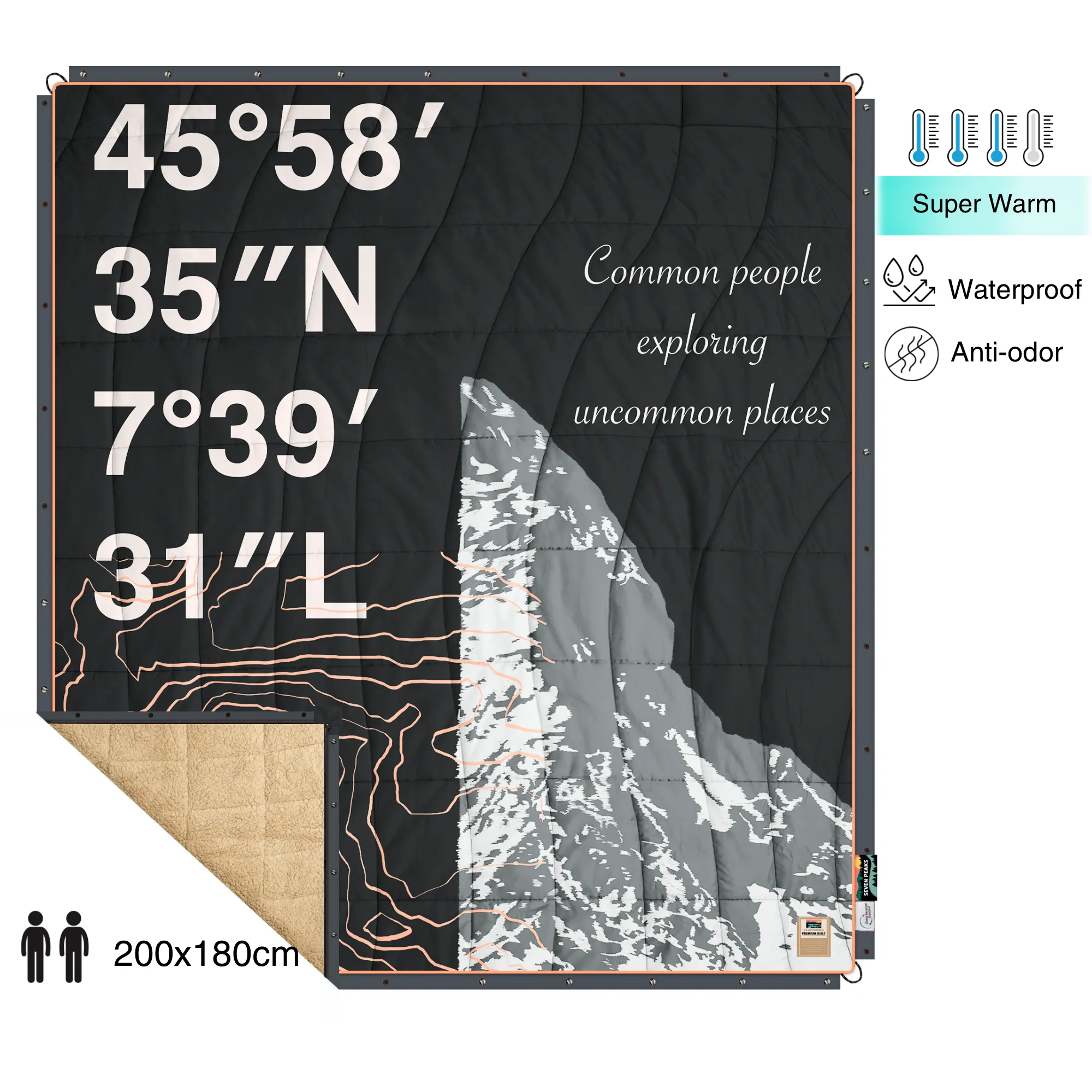 Double Sherpa Quilt XL Matterhorn