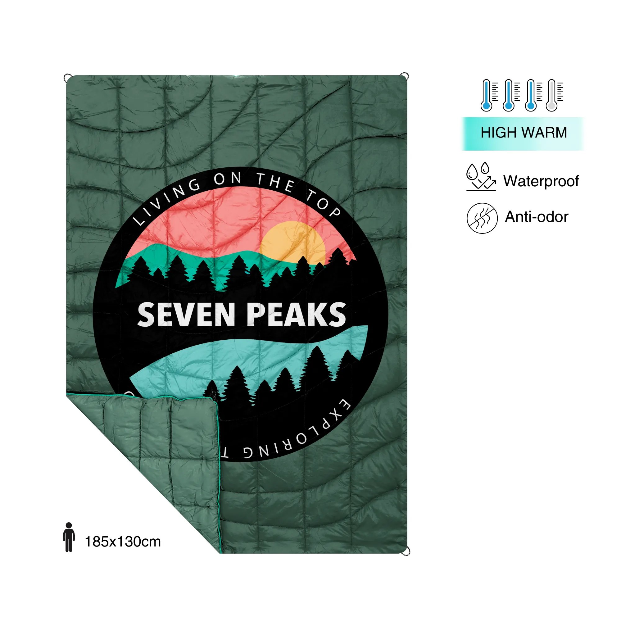 Individual Quilt Seven Peaks Green