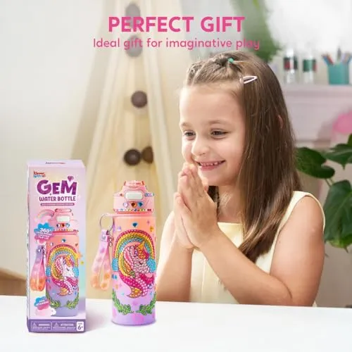 Klever Kits Decorate Your Own Water Bottle Kits for Girls Age 6+, Unicorn DIY Gem Diamond Painting Crafts, Girl Birthday Gift Arts and Crafts Fun Arts for Girls Birthday Christmas - Image 6