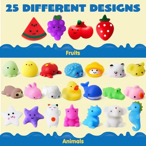 JOYIN Mochi Squishy Toys Set, Random 25 Pack Mini Mochi, Party Favors for Kids, Kawaii Squishy, Stress Relief Toys, Basket Stuffers, Goodie Bags Fillers, Birthday Gifts, Classroom Prizes - Image 3