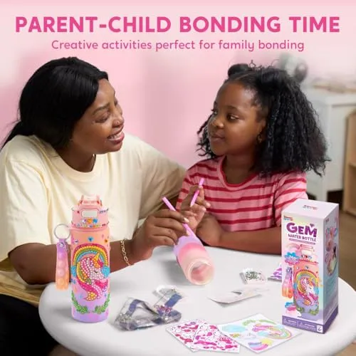 Klever Kits Decorate Your Own Water Bottle Kits for Girls Age 6+, Unicorn DIY Gem Diamond Painting Crafts, Girl Birthday Gift Arts and Crafts Fun Arts for Girls Birthday Christmas - Image 7