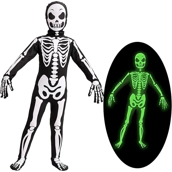 Spooktacular Creations Boy Halloween Costume, Halloween Skelebone Costume, Kids Skeleton Outfit, Bone Jumpsuit
