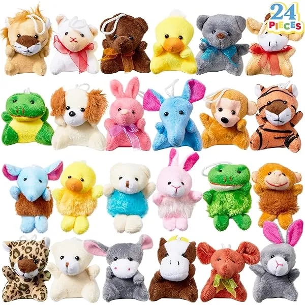 JOYIN 24 Pack Mini Animal Plush Toy Assortment (24 Units 3