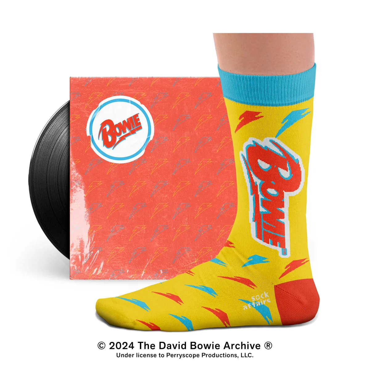 David Bowie Lightning Yellow Socks - Image 2