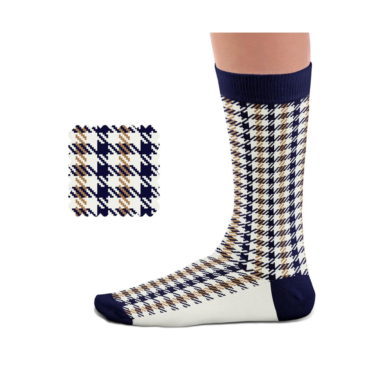Pepita Navy-Beige Socks - Image 2